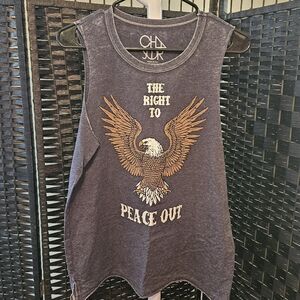 Chaser Graphic Tank Top with Eagle "The Right To Peace Out"